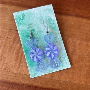 Purple Candy-Shaped Earrings